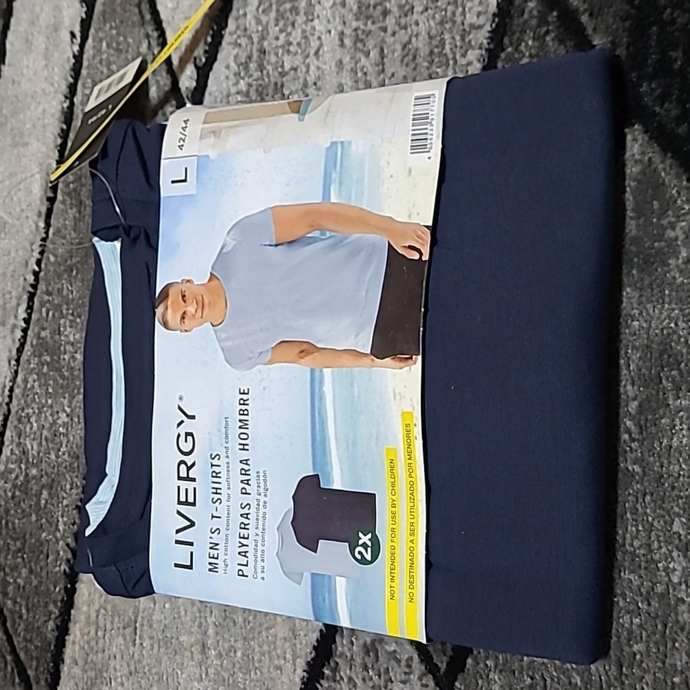 LIVERGY 2-COUNT BLUE COTTON TEE-SHIRTS